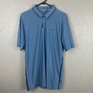 Nike Tiger Woods Collection Dri-Fit Golf Polo Men’s L Blue Stretch Swoosh Vented